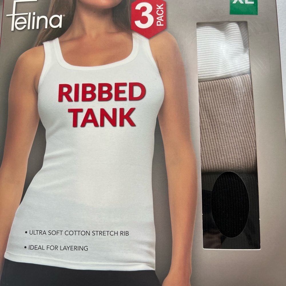 Open box Felina Women's Ribbed Tank, 3-pack - Picture 4 of 8